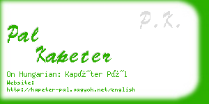 pal kapeter business card